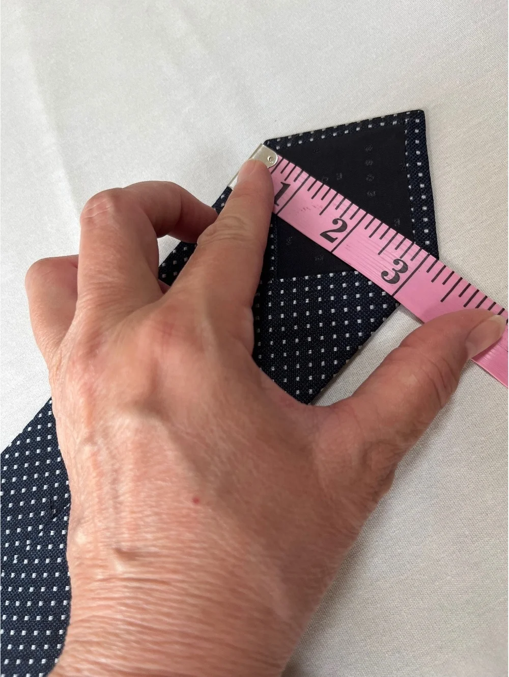 Hugo Boss necktie navy with gray dots